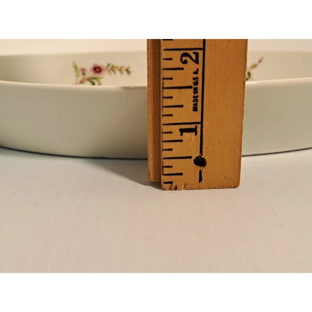 BIA Cordon Bleu France Floral Porcelain Au Gratin Dish Scalloped Handles 12in